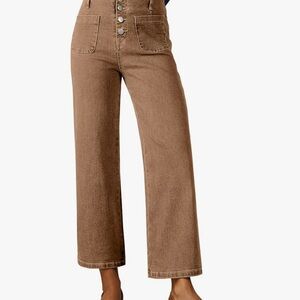 sidefeel Women's Wide Leg Jeans High Waisted 
Brown 16